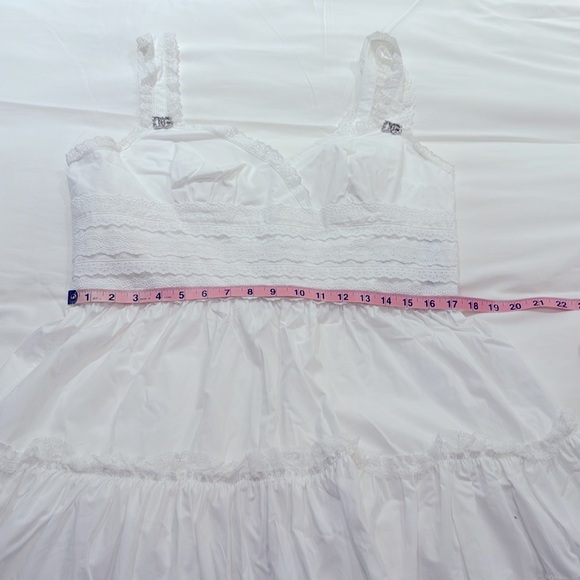 DOLCE & GABBANA | Broderie - Anglaise Tiered Sleeveless Mini Dress | Size US 14 - Picture 11 of 11